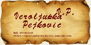 Veroljupka Pejković vizit kartica